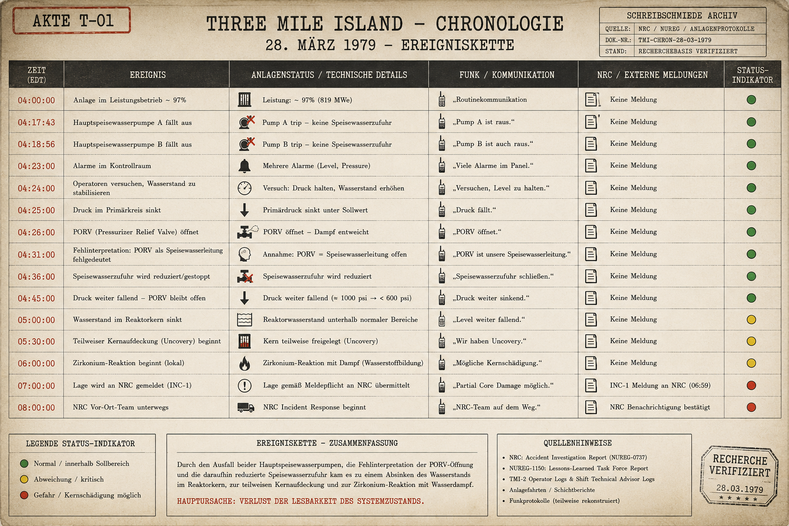 Zeitlinie: Three Mile Island